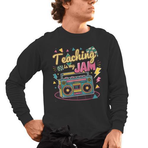Teaching Is My Jam Groovy Retro Teacher Back To School Men's Long Sleeve T-Shirt - teacherstshirts.com AU