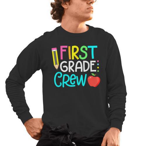 Team 1st Grade Crew Back To School 1st Grade Teacher Kids Men's Long Sleeve T-Shirt - teacherstshirts.com UK