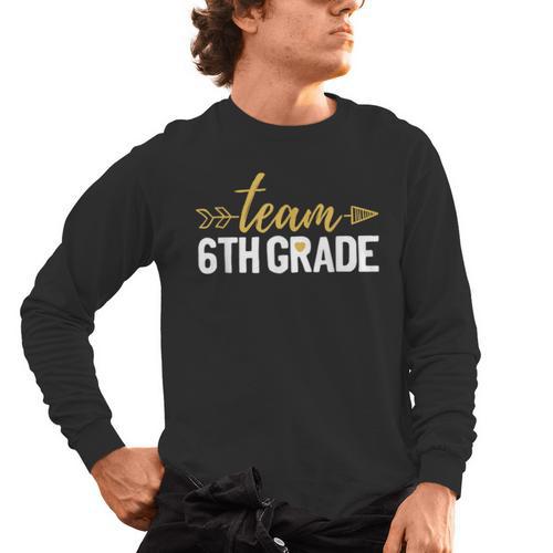 Team 6th Grade Hello Sixth Grade Crew Squad Teacher Kids Men's Long Sleeve T-Shirt - teacherstshirts.com DE