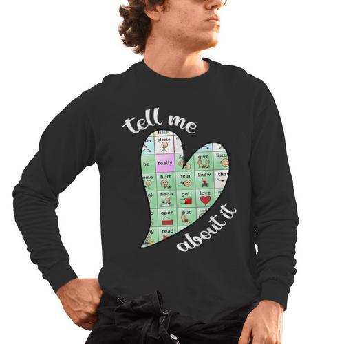 Tell Me About It Speech Pathology Aac Sped Teacher Men's Long Sleeve T-Shirt - teacherstshirts.com