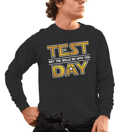 Test Day Testing May The Skills Be With You School Teacher Men's Long Sleeve T-Shirt - teacherstshirts.com DE