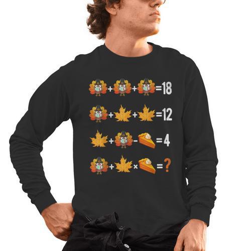 Thanksgiving Order Of Operations Quiz Math Teacher Life Men's Long Sleeve T-Shirt - teacherstshirts.com AU