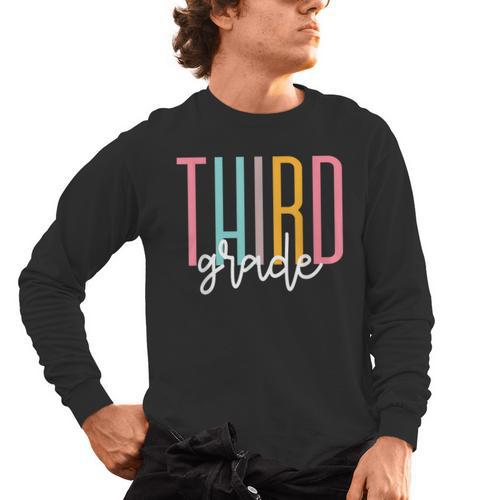 Third Grade Girls Boys Teacher Team 3rd Grade Squad Men's Long Sleeve T-Shirt - teacherstshirts.com AU