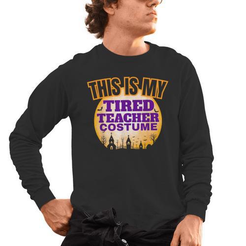 This Is My Tired Teacher Costume Halloween Teachers Men's Long Sleeve T-Shirt - teacherstshirts.com AU
