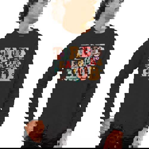 Tired Teachers Club Groovy Teachers Back To School Tee Men&#x27;s Long Sleeve T-Shirt - teacherstshirts.com