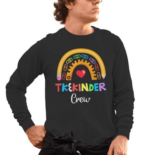 TK And Kinder Crew TK Teacher Transitional Kindergarten PreK Men's Long Sleeve T-Shirt - teacherstshirts.com DE