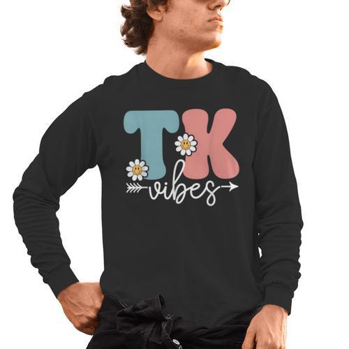 TK Vibes Back To School Teachers Students TK Team Men's Long Sleeve T-Shirt - teacherstshirts.com CA