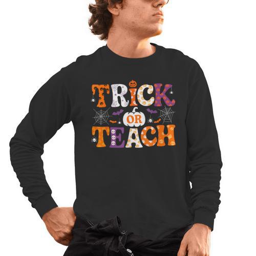 Trick Or Teach Teacher Halloween Costume Men Women Men's Long Sleeve T-Shirt - teacherstshirts.com AU