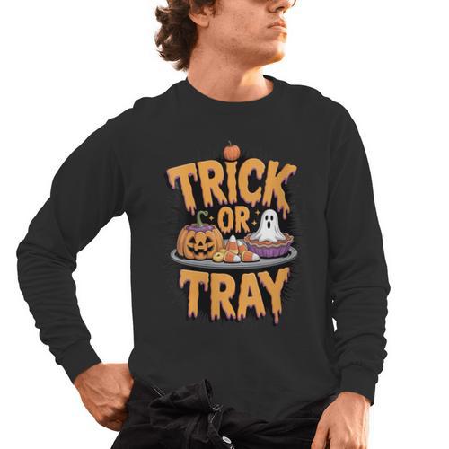 Trick Or Tray Halloween Cafeteria Teacher School Men's Long Sleeve T-Shirt - teacherstshirts.com