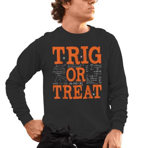 Trig Or Treat Trigonometry Math Teacher Halloween Men's Long Sleeve T-Shirt - teacherstshirts.com