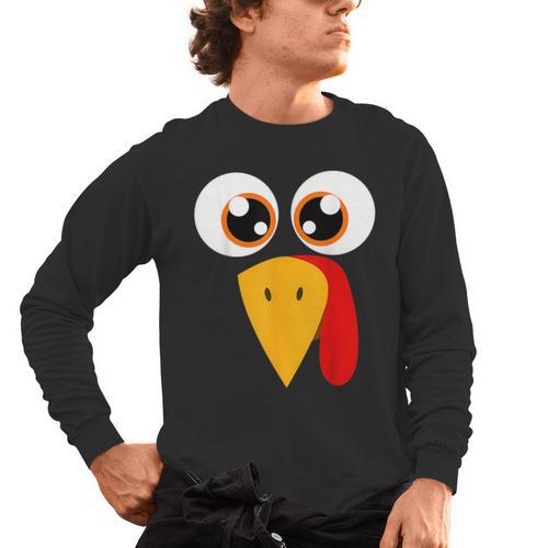 Turkey Face Halloween Costume Thanksgiving Teacher Nurse Men's Long Sleeve T-Shirt - teacherstshirts.com AU