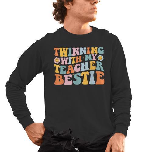 Twinning With My Teacher Bestie Twin Day Matching For Men Women Kids Men's Long Sleeve T-Shirt - teacherstshirts.com DE