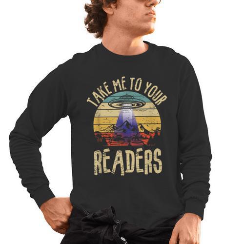 Vintage Take Me To Your Readers English Teacher Alien Space Men Women Men's Long Sleeve T-Shirt - teacherstshirts.com AU