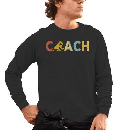 Vintage Swim Coach Swimming Coach Swim Teacher Swimmer Retro Men's Long Sleeve T-Shirt - teacherstshirts.com CA
