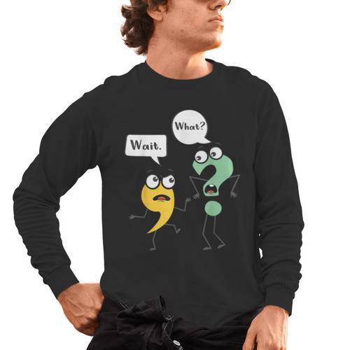 Wait What English Teacher Grammar Police Grammarian Men's Long Sleeve T-Shirt - teacherstshirts.com DE