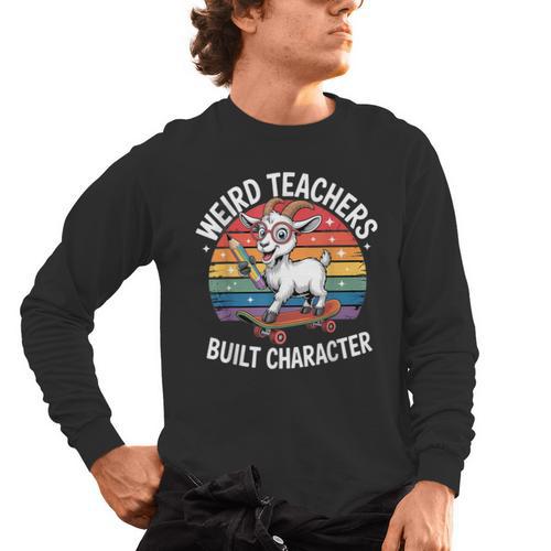 Weird Teachers Build Character Teacher Men's Long Sleeve T-Shirt - teacherstshirts.com UK