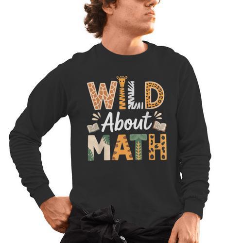 Wild About Math Cute Teacher Student Math Club Men's Long Sleeve T-Shirt - teacherstshirts.com AU