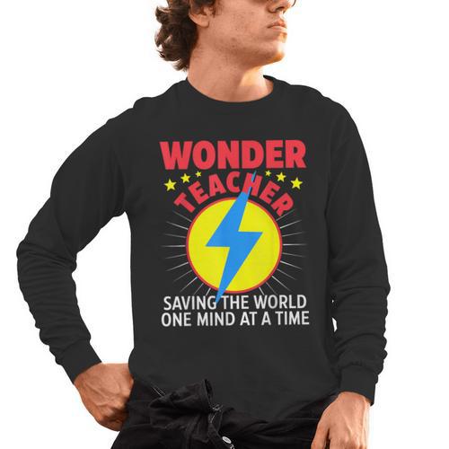 Wonder Teacher Costume Shirt Teacher Halloween Costume Men Women Men's Long Sleeve T-Shirt - teacherstshirts.com