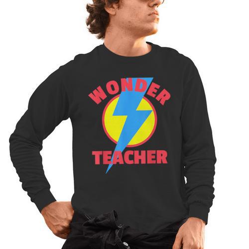 Wonder Teacher Teacher Halloween Tshirt Men's Long Sleeve T-Shirt - teacherstshirts.com DE