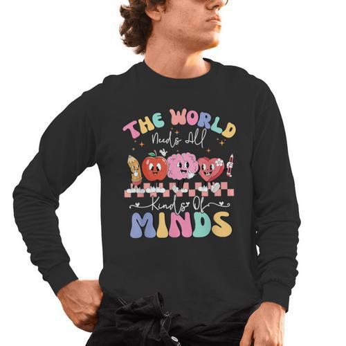 The World Needs All Kinds Of Minds Special Education Teacher Men's Long Sleeve T-Shirt - teacherstshirts.com AU