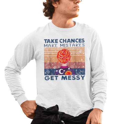 Take Chances Make Mistakes Get Messy Vintage Teacher Life Men's Long Sleeve T-Shirt - teacherstshirts.com CA