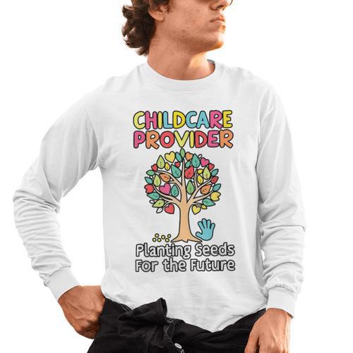 Childcare Provider Job Daycare Provider Daycare Teacher Men's Long Sleeve T-Shirt - teacherstshirts.com AU