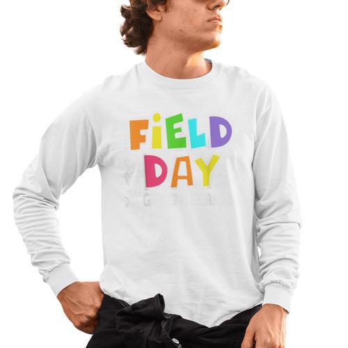 Field Day Green Team For Teacher Kids Field Day Games Men's Long Sleeve T-Shirt - teacherstshirts.com CA