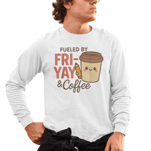 Friyay Teacher Coffee Friday School Cute Fri Yay Men's Long Sleeve T-Shirt - teacherstshirts.com CA