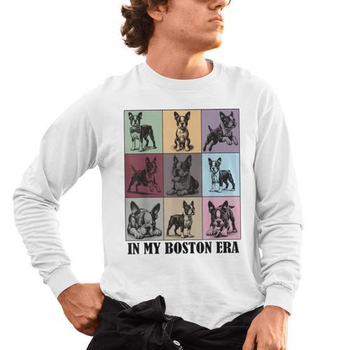 Funny Boston Terrier Quote In My Boston Terrier Era Cool Dog Men Women Men's Long Sleeve T-Shirt - Bostonterriersmerch.com