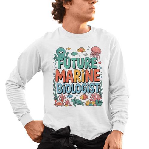 Future Marine Biologist Student Biology Teacher Kids Men's Long Sleeve T-Shirt - teacherstshirts.com CA