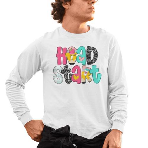 Head Start Team Homeschool Teacher Headstart Back To School Men's Long Sleeve T-Shirt - teacherstshirts.com UK