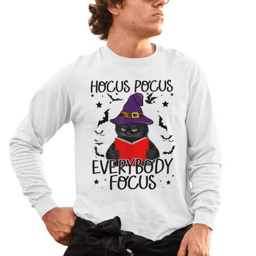 Hocus Pocus Everybody Focus Halloween Teacher For Men Women Men's Long Sleeve T-Shirt - teacherstshirts.com