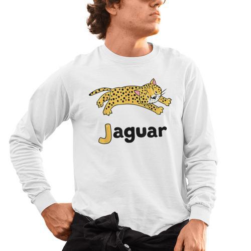 J Is For Jaguar ABC Alphabet T-Shirt For Teachers Students Men's Long Sleeve T-Shirt - teacherstshirts.com UK