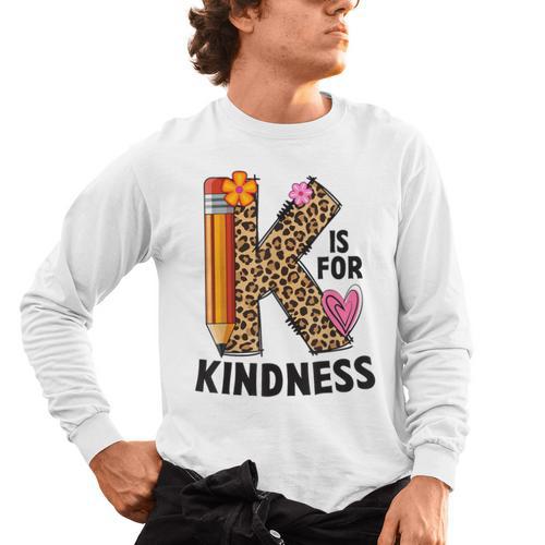 K Is For Kindness Unity Day Teacher Kids Men's Long Sleeve T-Shirt - teacherstshirts.com AU