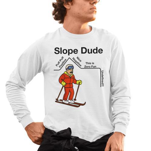Nerdy Slope Dude Geometry Algebra Math Teacher Men's Long Sleeve T-Shirt - teacherstshirts.com DE