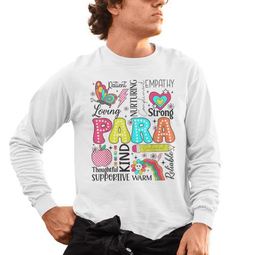 Para Paraprofessional Paraeducator Teacher Back To School Men's Long Sleeve T-Shirt - teacherstshirts.com
