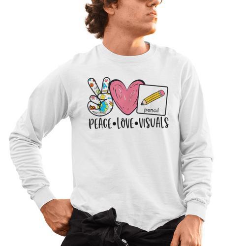 Peace Love Visuals Special Education Teacher Dream Team Men's Long Sleeve T-Shirt - teacherstshirts.com AU