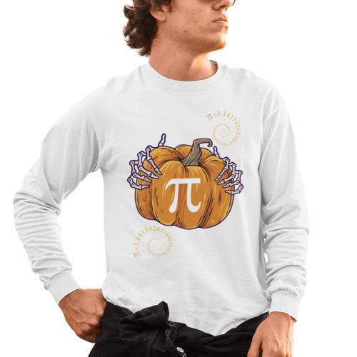 Pi Day Pumpkin Pi Math Teacher Halloween Costume Men's Long Sleeve T-Shirt - teacherstshirts.com DE
