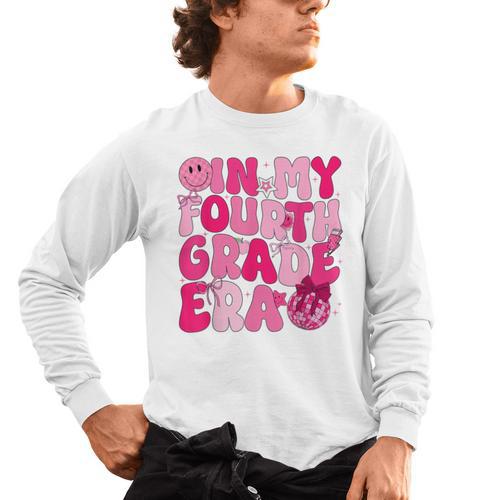 Pink Fourth Grade Era 4th Back To School Grade Teacher Men's Long Sleeve T-Shirt - teacherstshirts.com AU
