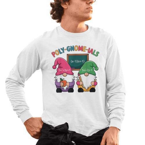 Poly-Gnome-Ials Algebra Teacher Calcul Teacher Men's Long Sleeve T-Shirt - teacherstshirts.com AU