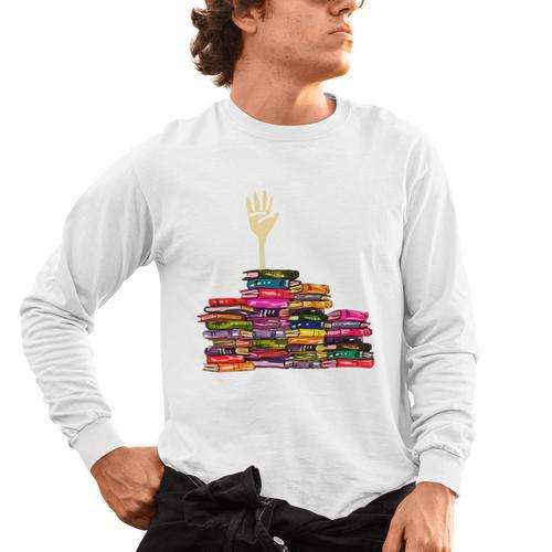 Reading Books Librarian Reader Nerd I'm Ok Teacher School Men's Long Sleeve T-Shirt - teacherstshirts.com