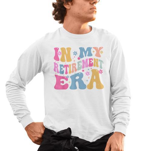 Retro Groovy Retirement Era Retired Teacher Men's Long Sleeve T-Shirt - teacherstshirts.com AU