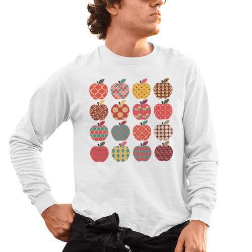 Teacher Apple Back To School Art For School Supplies Men's Long Sleeve T-Shirt - teacherstshirts.com DE