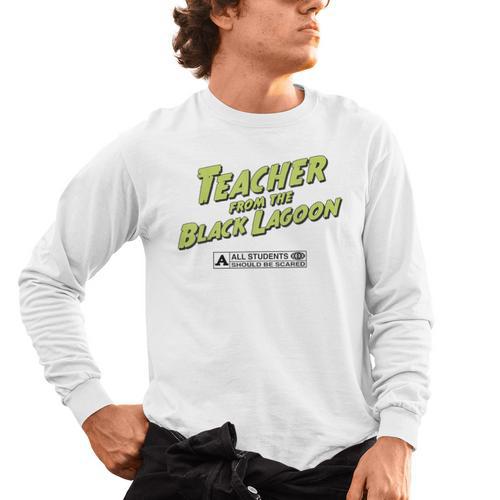 Teacher Halloween Tshirt Teacher From The Lagoon Men Women Men's Long Sleeve T-Shirt - teacherstshirts.com DE