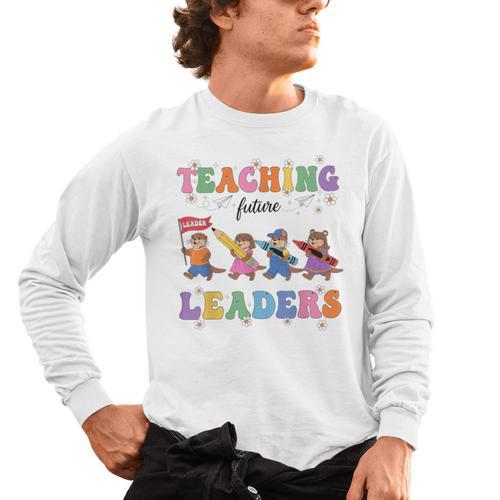 Teaching Future Leaders Otter Back To School Teacher Men's Long Sleeve T-Shirt - teacherstshirts.com CA