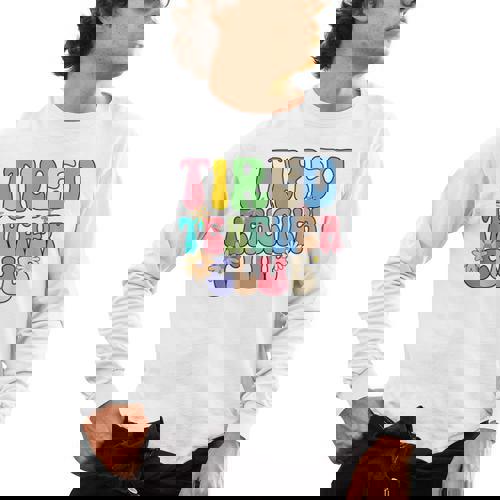 Tired Teachers Club Groovy Teachers Back To School Men&#x27;s Long Sleeve T-Shirt - teacherstshirts.com