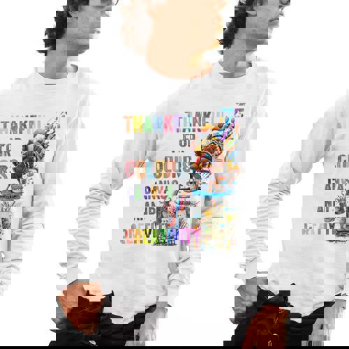 Turkey Thanksgiving Art Teacher Costume Tee For Artists Men&#x27;s Long Sleeve T-Shirt - teacherstshirts.com