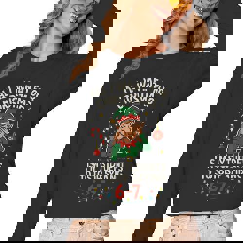 6-7 Students Saying 67 Xmas Six Seven Teacher Christmas Women Long Sleeve T-Shirt - teacherstshirts.com