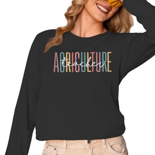 Agriculture Teacher AG Teacher AG Education AG Squad Women Long Sleeve T-Shirt - teacherstshirts.com UK