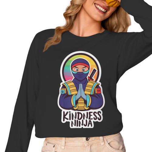 Anti Bullying Kindness Ninja School Teacher Student Women Long Sleeve T-Shirt - teacherstshirts.com DE